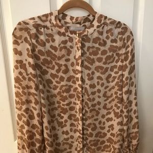 Leopard print Banana Republic blouse
